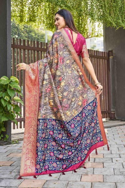 KALAMKARI PRINT SILK SAREE SAREE