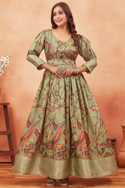 KALAMKARI SILK GOWN DRESSES