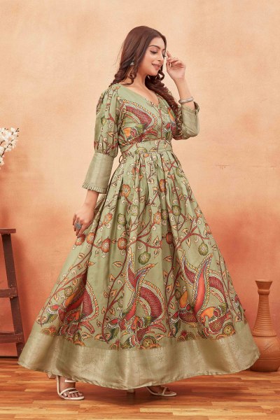 KALAMKARI SILK GOWN Ethnic Dresses