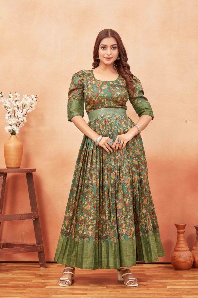 KALAMKARI SILK GOWN Ethnic Dresses