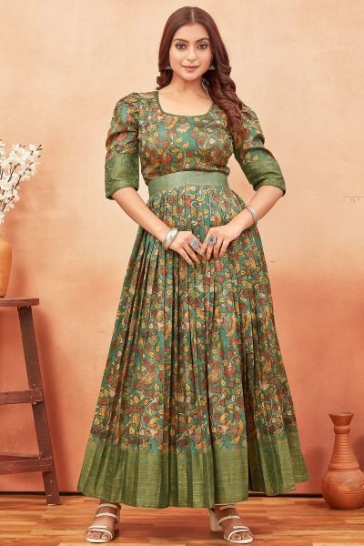 KALAMKARI SILK GOWN Ethnic Dresses