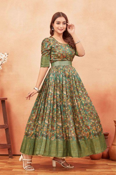 KALAMKARI SILK GOWN Ethnic Dresses