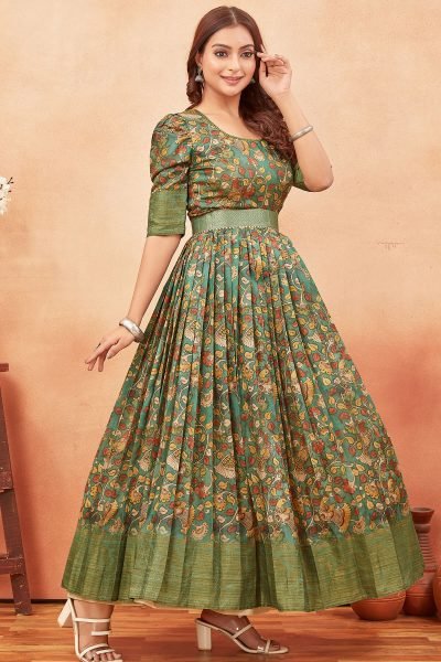 KALAMKARI SILK GOWN Ethnic Dresses