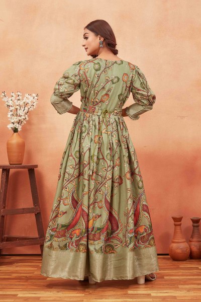 KALAMKARI SILK GOWN Ethnic Dresses