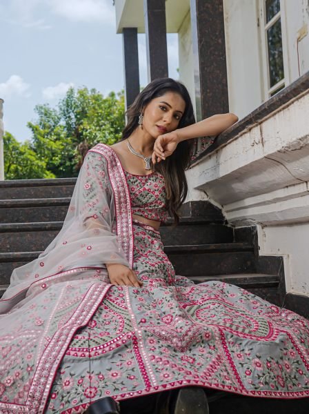 L PINK ETHNIC LEHENGA