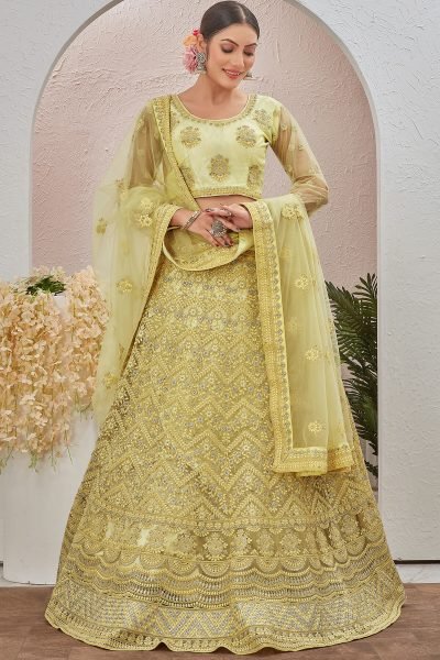 LIGHT YELLOW ETHNIC LEHENGA