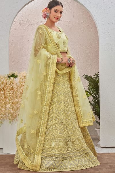 LIGHT YELLOW ETHNIC LEHENGA