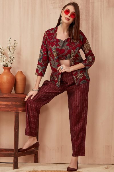 MAROON CO ORD SET CO-ORD SET