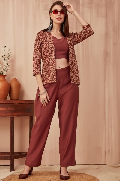 MAROON CO ORD SET CO-ORD SET