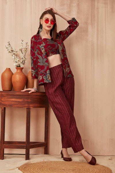 MAROON CO ORD SET CO-ORD SET