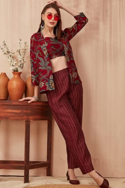 MAROON CO ORD SET CO-ORD SET