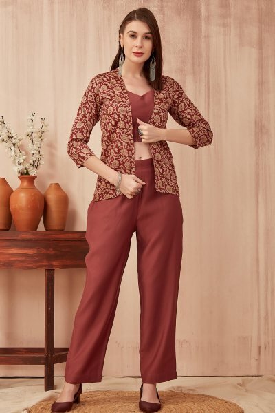 MAROON CO ORD SET CO-ORD SET