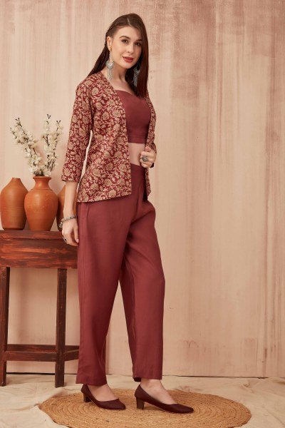 MAROON CO ORD SET CO-ORD SET