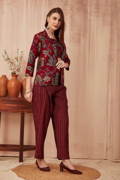 MAROON CO ORD SET CO-ORD SET