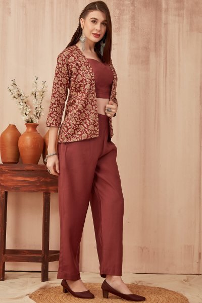 MAROON CO ORD SET CO-ORD SET