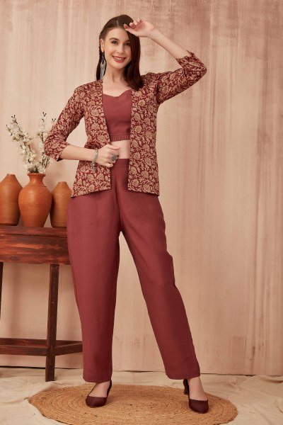 MAROON CO ORD SET CO-ORD SET