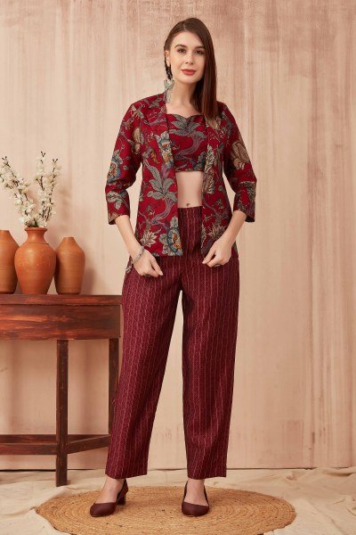 MAROON CO ORD SET CO-ORD SET