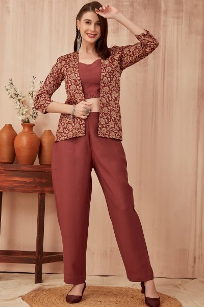 MAROON CO ORD SET CO-ORD SET