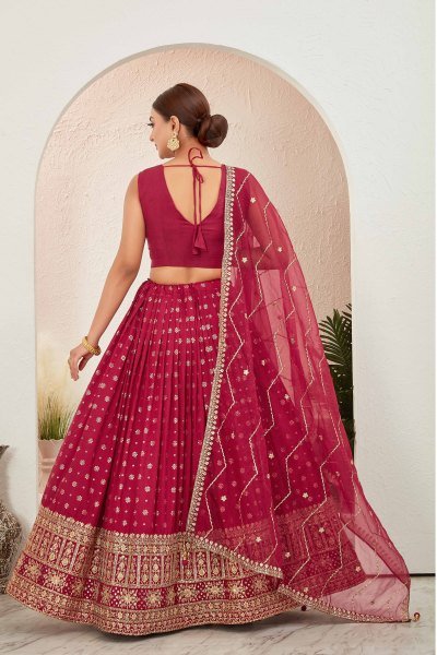 MAROON JACQUARD LEHENGA CHOLI SIDERS LEHENGA