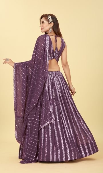 MAUVE SEQUINS WORK LEHENGA SET SEQUINSED LEHENGA