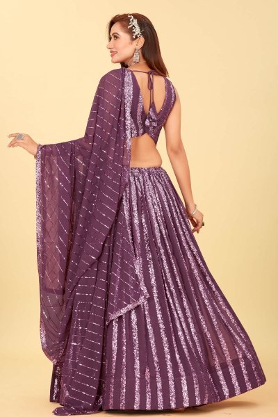 Mauve Sequins Work Lehenga Choli SEQUINSED LEHENGA