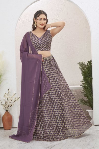 MAUVE SEQUINSED LEHENGA SET SANGEET SANDHYA