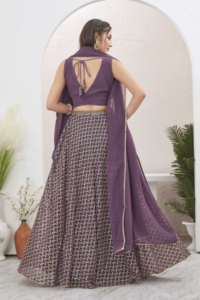 MAUVE SEQUINSED LEHENGA SET SANGEET SANDHYA