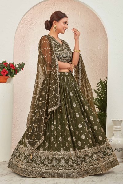 MEHENDI JACQUARD LEHENGA CHOLI MEHENDI FUNCTION