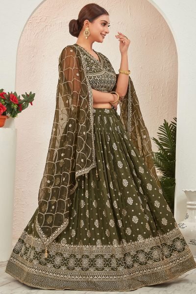 Mehendi Jacquard Lehenga Choli MEHENDI FUNCTION