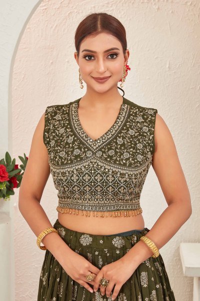 MEHENDI JACQUARD LEHENGA CHOLI MEHENDI FUNCTION