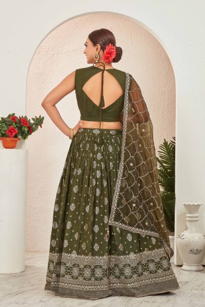 MEHENDI JACQUARD LEHENGA CHOLI MEHENDI FUNCTION