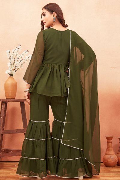 Embroidered Kurti Sharara With Dupatta SHARARA SET
