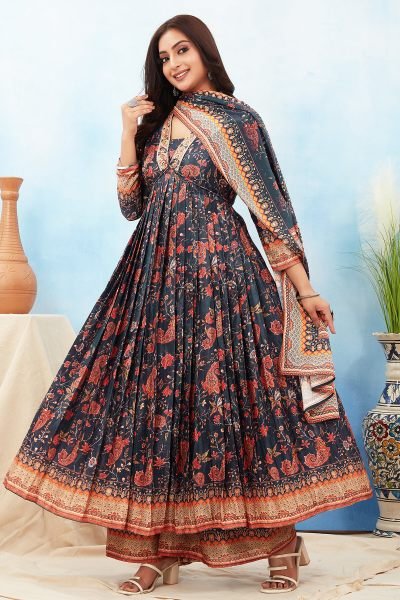 NAVY BLUE ANARKALI KURTA SET KURTA SET