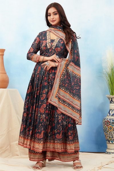 NAVY BLUE ANARKALI KURTA SET KURTA SET