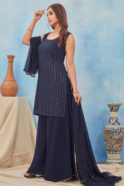 Navy Blue Sharara Set SHARARA SET