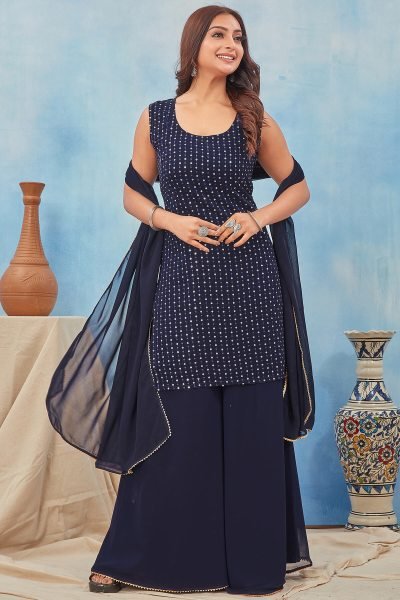 Navy Blue Sharara Set SHARARA SET