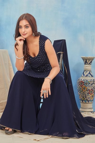 Navy Blue Sharara Set SHARARA SET