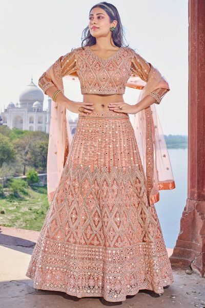 PEACH ETHNIC LEHENGA