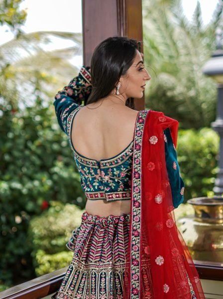 PEACOCK GREEN BRIDAL LEHENGA 