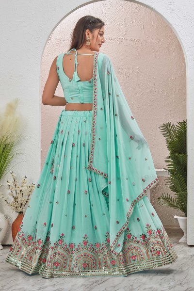 POWDER BLUE LEHENGA SET GIRLISH LEHENGA