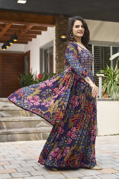 PRINTED ETHNIC DRESS WITH SHRUG Ethnic Dresses