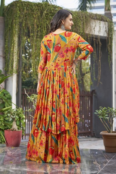 PRINTED ETHNIC DRESS WITH SHRUG Ethnic Dresses