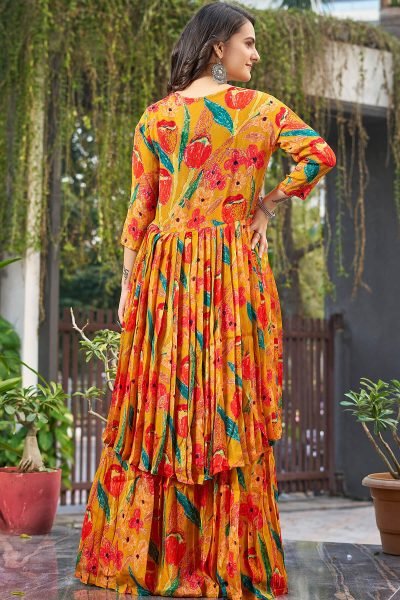 PRINTED ETHNIC DRESS WITH SHRUG Ethnic Dresses