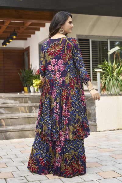 PRINTED ETHNIC DRESS WITH SHRUG Ethnic Dresses