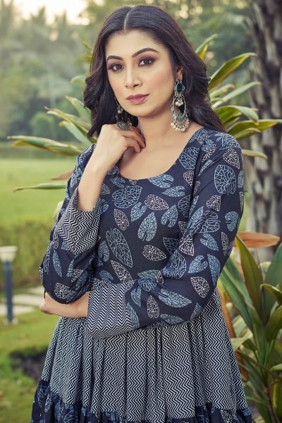 Printed Fit   Flared Maxi Ethnic Dresses Ethnic Dresses