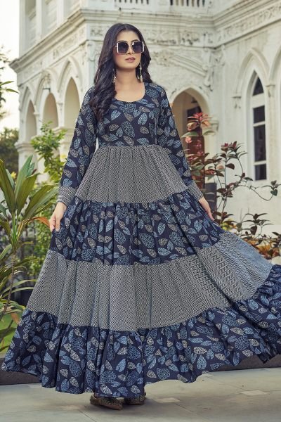 Printed Fit   Flared Maxi Ethnic Dresses Ethnic Dresses