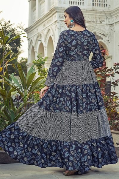 Printed Fit   Flared Maxi Ethnic Dresses Ethnic Dresses