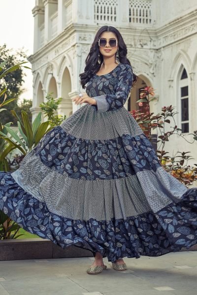 Printed Fit   Flared Maxi Ethnic Dresses Ethnic Dresses