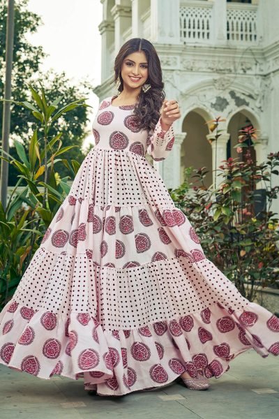 Printed Fit   Flared Maxi Ethnic Dresses Ethnic Dresses