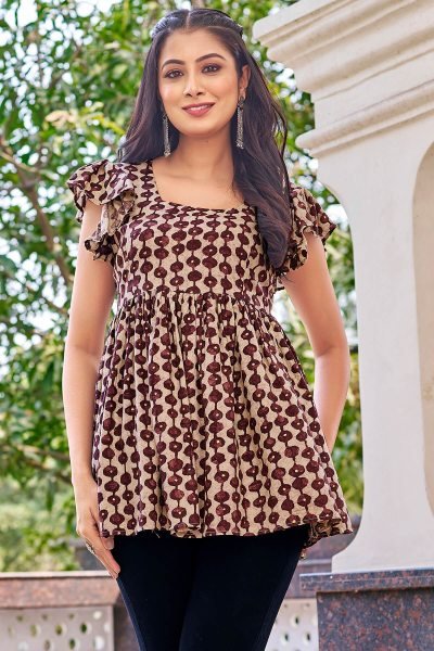 Printed Square Neck Tunic Tunic